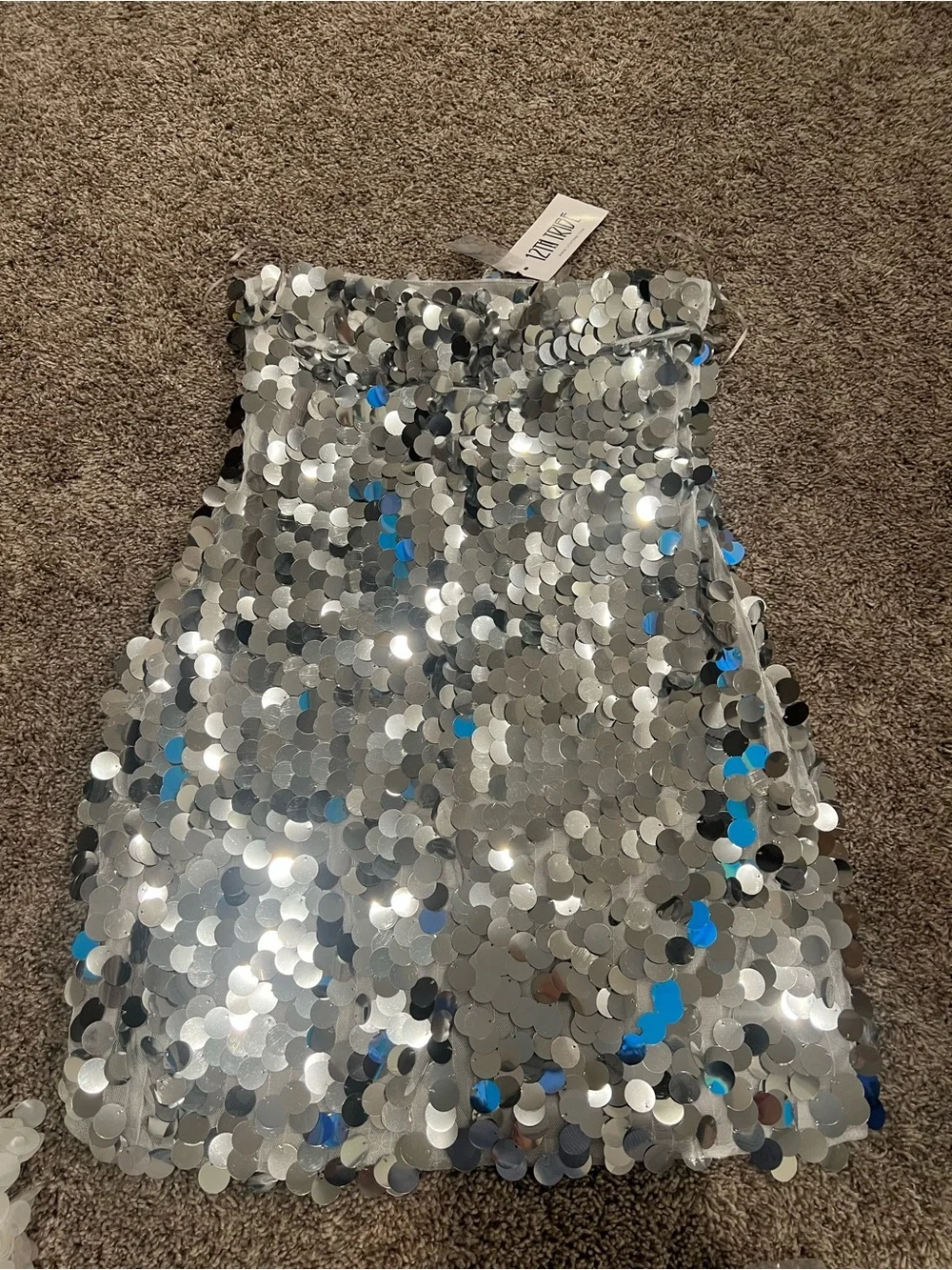 12th Tribe Silver Sequin Mini Dress - Picture 2 of 2